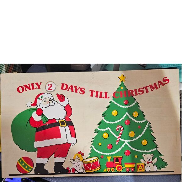 Other - Vintage Spinning Wood Advent calendar days Till Christmas Wal‎ Sign